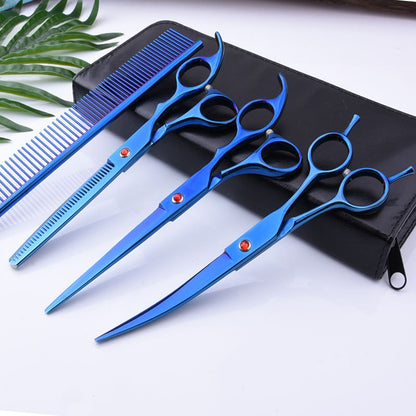 7.0 Inch Jipai Colorful Pet Grooming Scissors Set – Professional Colorful Stainless Steel Shears for Dogs &amp; Cats