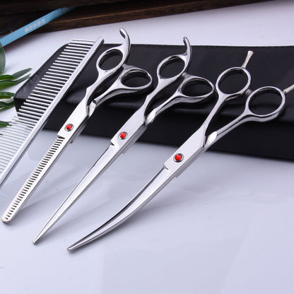 7.0 Inch Jipai Colorful Pet Grooming Scissors Set – Professional Colorful Stainless Steel Shears for Dogs &amp; Cats