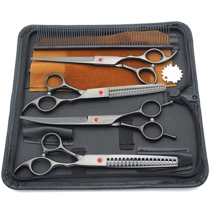 7.0 Inch Jipai Colorful Pet Grooming Scissors Set – Professional Colorful Stainless Steel Shears for Dogs &amp; Cats