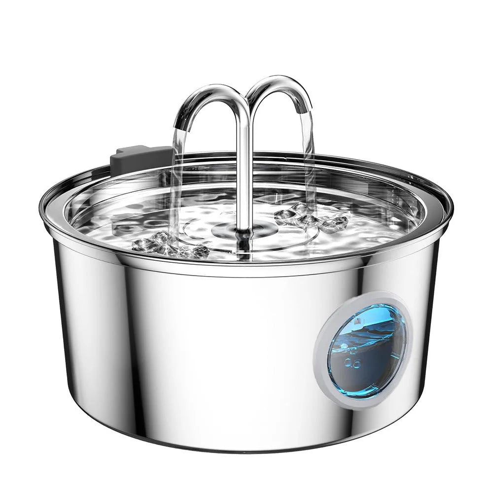 PawVortex 50 States Stainless Steel Pet Water Fountain – 3.2L Cat & Dog Fountain
