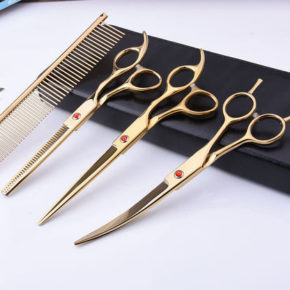 7.0 Inch Jipai Colorful Pet Grooming Scissors Set – Professional Colorful Stainless Steel Shears for Dogs &amp; Cats