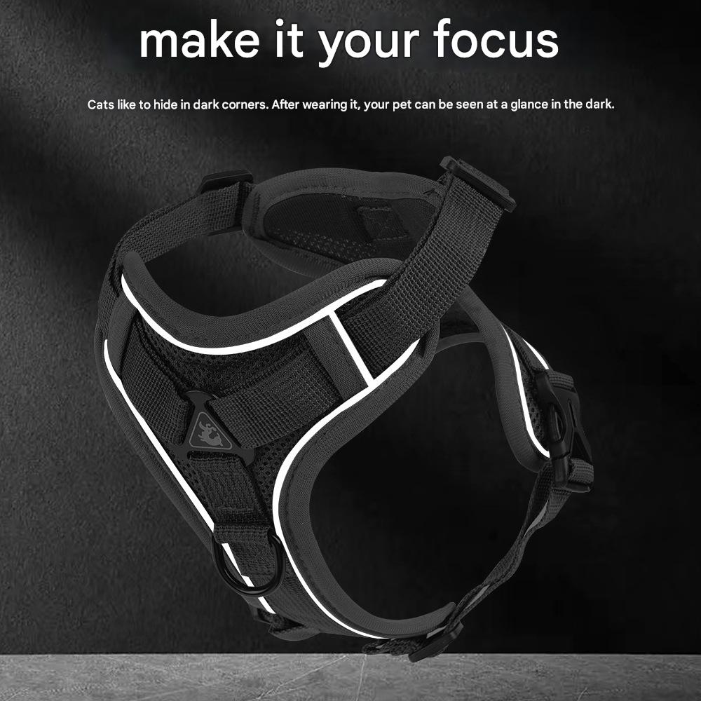 Reflective Vest Harness & Leash – Breathable for Dogs & Cats