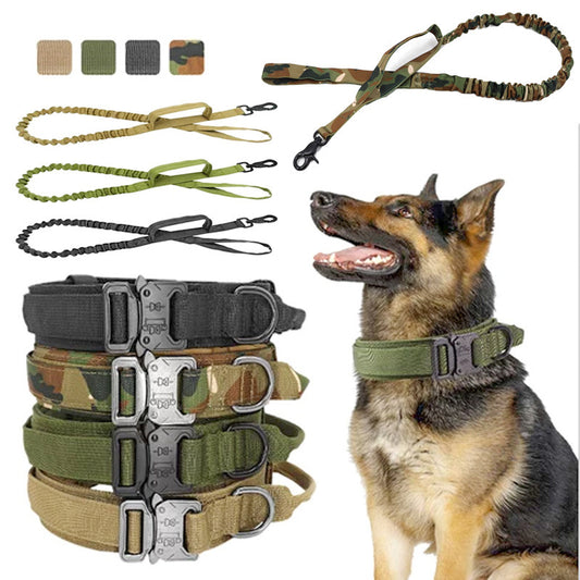 Tactical Collar Leash Set – Heavy-Duty Nylon Dog Collar for Medium &amp; Large Breeds | Military-Style Dog Training Collar