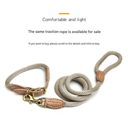 Soft Leather & Nylon Dog Collar – Adjustable for All Sizes