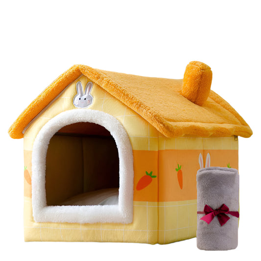 Double Roof Pet House – Washable, All-Season Tent Bed for Cats &amp; Small Dogs | Cozy, Foldable Dog &amp; Cat House