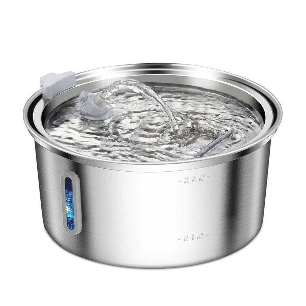 PawVortex 50 States Stainless Steel Pet Water Fountain – 3.2L Cat & Dog Fountain