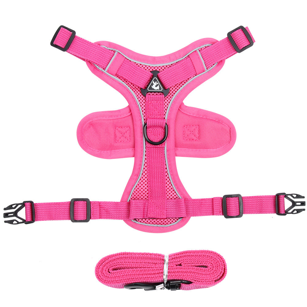 Reflective Vest Harness & Leash – Breathable for Dogs & Cats
