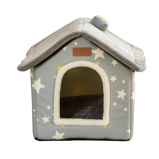 🏠 House-Shaped Universal Pet Bed – Super Soft Arctic Velvet Cat &amp; Dog Bed | All-Season Cozy Pet House with Removable, Washable Cover