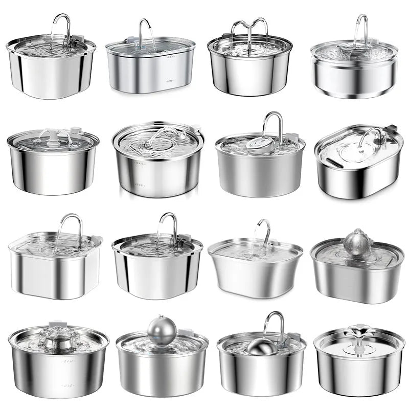 PawVortex 50 States Stainless Steel Pet Water Fountain – 3.2L Cat & Dog Fountain