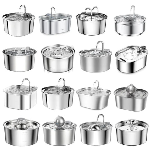 PawVortex 50 States Stainless Steel Pet Water Fountain – 3.2L Cat & Dog Fountain