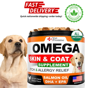 Omega 3 for Dogs – Fish Oil Supplement for Healthy Skin, Coat & Allergy Relief