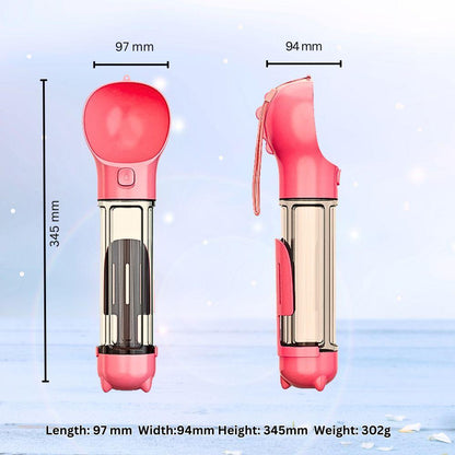 Portable Pet Water Bottle – 2-in-1 Water & Food Cup for Dogs