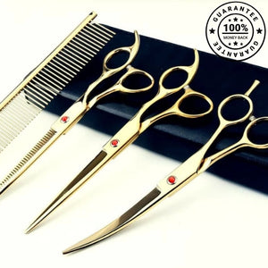 7.0 Inch Jipai Colorful Pet Grooming Scissors Set – Professional Colorful Stainless Steel Shears for Dogs & Cats