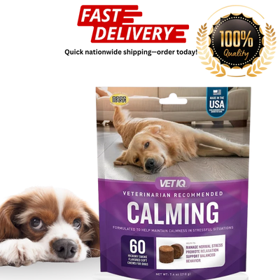 VetIQ Calming Support Chews for Dogs – 60 Soft Chews