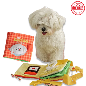 Dog Toy Cloth Book – Sniffing, Food Hiding & Sound Play