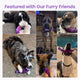 Collage showing various dog breeds including a Golden Doodle and German Shepherd enjoying the durable alligator chew toy.