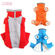 Arctic Glow reflective dog jacket in blue and gray with plush lining.