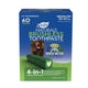 Ark Naturals Brushless Toothpaste 4-in-1 dental chews for medium dogs 20-40 lbs, 60 count box