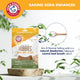 Arm and Hammer Nubbies peanut butter dog dental treats next to a spoon of baking soda for bad breath control
