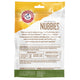 Back of packaging for Arm and Hammer Nubbies dog dental treats showing feeding guidelines and ingredients