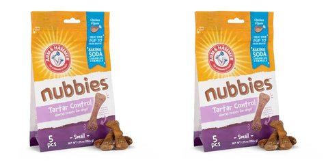 Arm and Hammer Nubbies tartar control chicken flavor dental treats for small dogs 5 count packs
