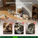 Comparison of common pet feeding problems like fast eating and bloating versus the slow feeding mode solution.