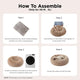 Step-by-step guide explaining how to unbox, fluff, wash, and tumble dry the Bedsure plush donut pet bed.