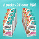 Bulk 24-can supply of Purina Beneful IncrediBites Salmon wet dog food shown as eight 3-packs.