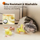 Bite-resistant plush yellow duck cat toy washable cover close-up