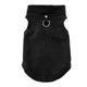 Black dog sweater with a silver buckle on a white background