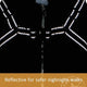 Black jacket with reflective white stripes on a black background
