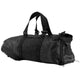 Black pet grooming bag with mesh side on white background.