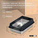 Black high fence stainless steel cat litter pan size L with measurement indicators showing 50cm by 35cm.