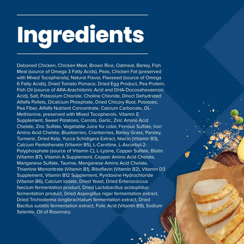 Full list of ingredients for Blue Buffalo Life Protection Puppy Chicken and Brown Rice Recipe