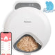 White Bsemax smart automatic cat feeder connected to mobile app with ice packs