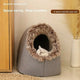 Cat lying in cozy pet bed with Bullus Pet Supplies branding.