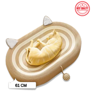 Cat-shaped mat with a cat toy and best quality stamp.