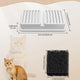 Product size guide showing replacement filter dimensions 3.5 by 1.7 inches and sponge dimensions 1.38 by 1.1 inches.