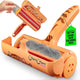 Orange cat edition ChomChom Roller pet hair remover showing opened fur collector chamber.