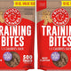 Cloud Star Buddy Trainers Training Bites beef flavor dog treats, 10 oz value size two-pack front view.
