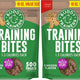 Cloud Star Buddy Trainers Training Bites chicken flavor soft and chewy dog treats, 10 oz value size two-pack front view.