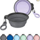 2-pack portable collapsible silicone pet travel bowls in gray and light violet color options