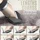 Product infographic showing six different guide comb attachment lengths from 3mm to 18mm for styling pet fur.

