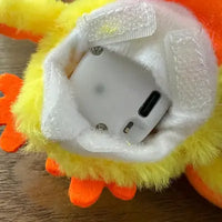 Customer detail photo of yellow duckling toy inner USB charging mechanism