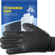 Delomo black pet grooming glove and packaging for de-shedding all coat types