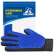 Delomo blue pet grooming glove for efficient dog and cat fur cleaning