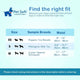 Disposable dog diaper size chart on a blue background.