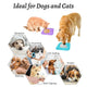 Diagram showing how pet licking mats reduce anxiety during grooming, bathing, vet visits, and nail clipping.