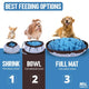 Infographic showing three snuffle mat sizing options: shrink for small dogs, bowl for medium dogs, and full mat for large dogs.