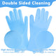Double-sided silicone cleaning gloves featuring high-density brush head and small particles design.